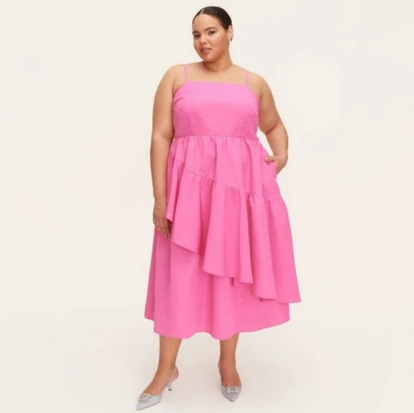 kate spade | Dresses | Tiered Ruffle Midi Tank Dress Kate Spade New York X  Target Pink 4x | Poshmark
